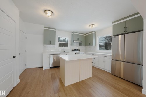 12033 54 Street, Edmonton, AB - Indoor Photo Showing Kitchen With Stainless Steel Kitchen