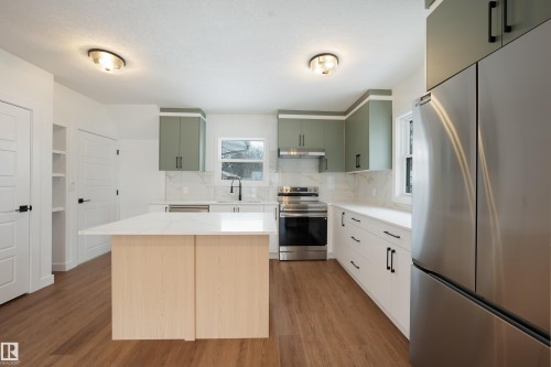12033 54 Street, Edmonton, AB - Indoor Photo Showing Kitchen With Stainless Steel Kitchen With Upgraded Kitchen