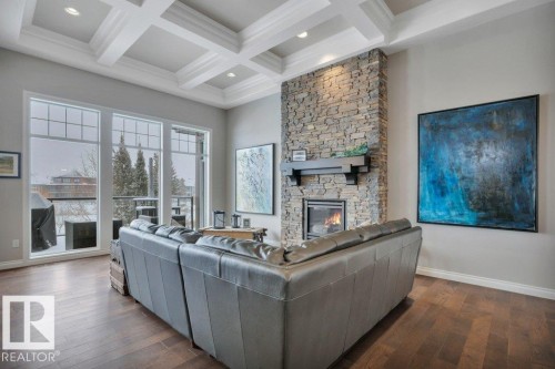 3262 Whitelaw Drive, Edmonton, AB - Indoor Photo Showing Living Room With Fireplace
