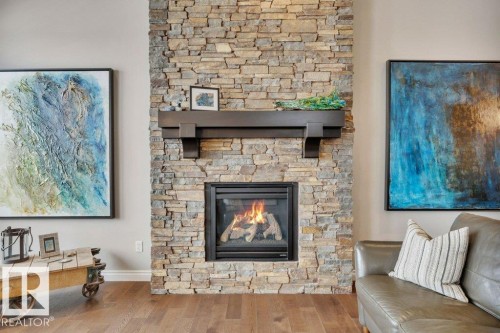3262 Whitelaw Drive, Edmonton, AB - Indoor Photo Showing Living Room With Fireplace