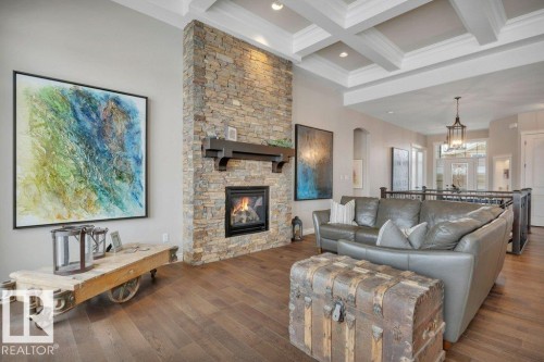 3262 Whitelaw Drive, Edmonton, AB - Indoor Photo Showing Living Room With Fireplace