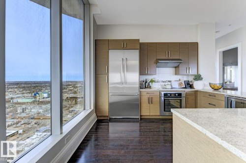 3502 10152 104 Street, Edmonton, AB - Indoor Photo Showing Kitchen With Stainless Steel Kitchen