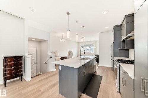 4005 Hawthorn Link Link, Edmonton, AB - Indoor Photo Showing Kitchen With Double Sink With Upgraded Kitchen