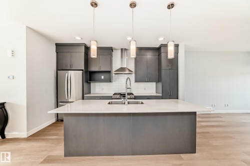 4005 Hawthorn Link Link, Edmonton, AB - Indoor Photo Showing Kitchen With Double Sink With Upgraded Kitchen