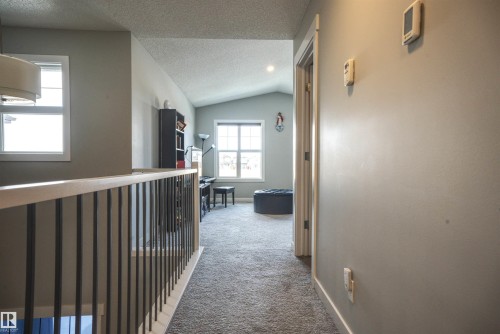 The property features a hallway with carpet flooring and light grey walls - 20503 99 Avenue, Edmonton, AB - Indoor Photo Showing Other Room