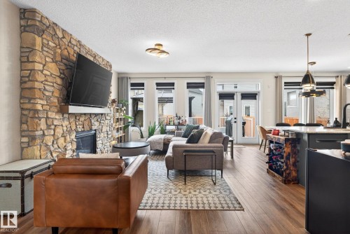 924 173 Street, Edmonton, AB - Indoor Photo Showing Living Room With Fireplace