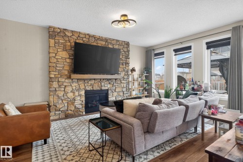 924 173 Street, Edmonton, AB - Indoor Photo Showing Living Room With Fireplace
