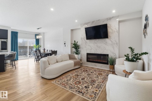 10 Prospect Place, Spruce Grove, AB - Indoor Photo Showing Living Room With Fireplace