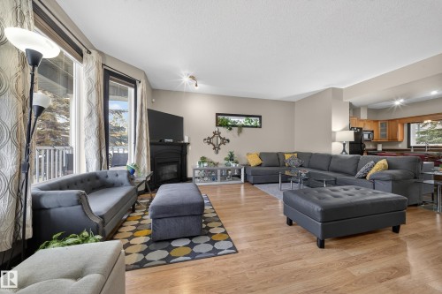 43 903 Rutherford Road, Edmonton, AB - Indoor Photo Showing Living Room With Fireplace
