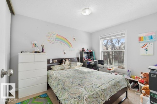 The room features a window providing natural light, light gray walls, and carpeted flooring - 638 Saddleback Road, Edmonton, AB - Indoor Photo Showing Bedroom