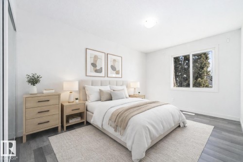 This image has been virtually staged - 129 Londonderry Square, Edmonton, AB - Indoor Photo Showing Bedroom
