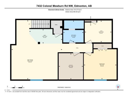 Basement Floor Plan - 7432 Colonel Mewburn Road, Edmonton, AB - Other
