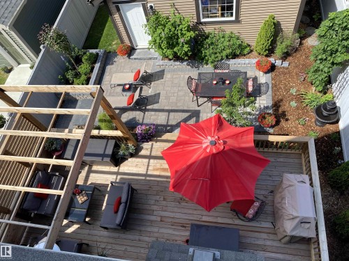 Summer Aerial View Oversized Double Detached Garage, and Lot - 7432 Colonel Mewburn Road, Edmonton, AB - Outdoor With Deck Patio Veranda With Exterior