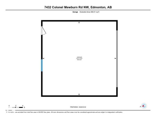 Garage Floor Plan - 7432 Colonel Mewburn Road, Edmonton, AB - Other