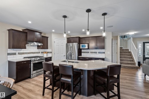 2349 Hagen Link Nw, Edmonton, AB - Indoor Photo Showing Kitchen With Double Sink With Upgraded Kitchen