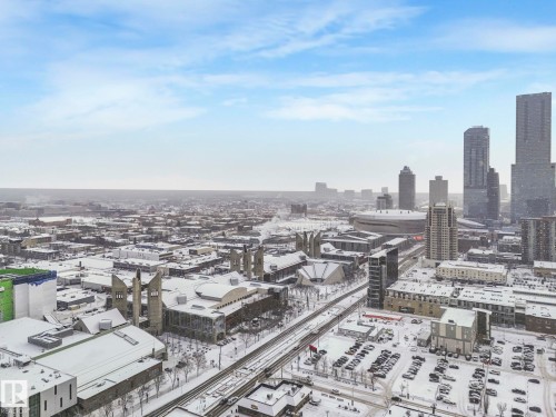 Aerial view showcasing the proximity to the Ice District in downtown Edmonton - 515 10311 111 Street, Edmonton, AB - Outdoor With View