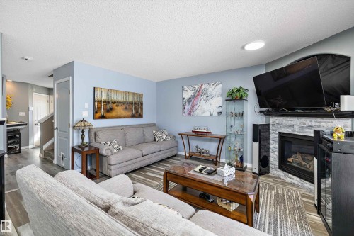18206 108 Street, Edmonton, AB - Indoor Photo Showing Living Room With Fireplace