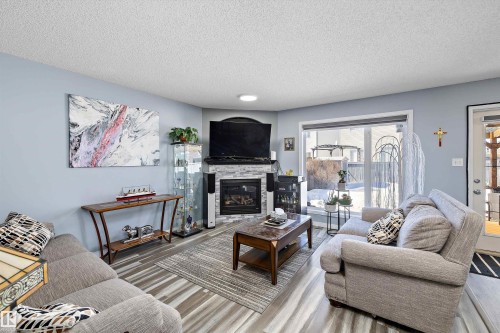 18206 108 Street, Edmonton, AB - Indoor Photo Showing Living Room With Fireplace