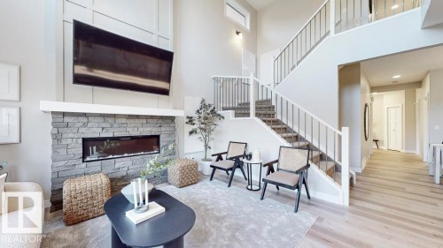5009 Cawsey Link, Edmonton, AB - Indoor With Fireplace