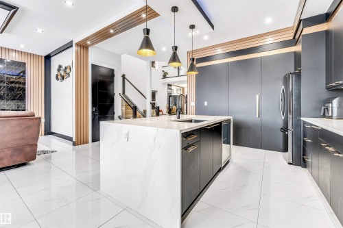 2123 18 Avenue, Edmonton, AB - Indoor Photo Showing Kitchen With Upgraded Kitchen