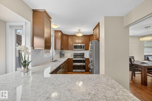 3528 56 Street, Edmonton, AB - Indoor Photo Showing Kitchen With Double Sink With Upgraded Kitchen
