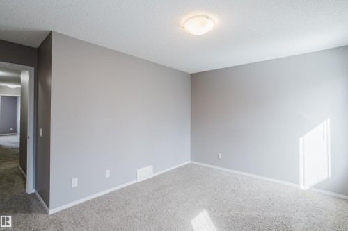 This room features neutral-toned walls, light-colored carpeting, and a ceiling-mounted light fixture, creating a clean and versatile space - 14007 164 Avenue, Edmonton, AB - Indoor Photo Showing Other Room