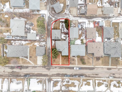 Aerial Property Boundary Map. Illustrating the defined perimeter of the property - 5904 84 Avenue, Edmonton, AB - Other