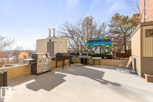 View of patio featuring area for grilling - 1207 12303 Jasper Avenue, Edmonton, AB - Outdoor With Deck Patio Veranda