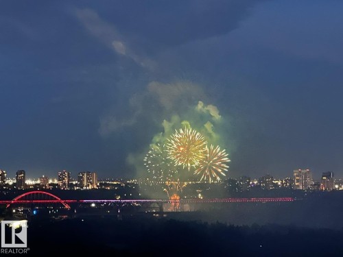 Water view with a view of city lights and a notable bridge - 1207 12303 Jasper Avenue, Edmonton, AB -  With View