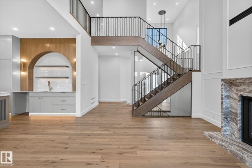 4706 Knight Close, Edmonton, AB - Indoor Photo Showing Other Room With Fireplace