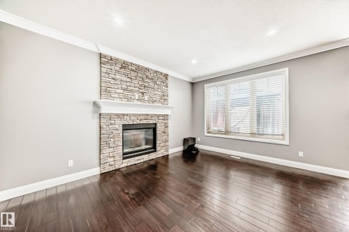 17931 78 Street, Edmonton, AB - Indoor Photo Showing Living Room With Fireplace