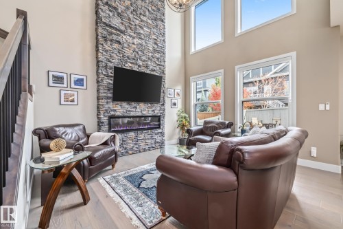 1759 Tanager Close, Edmonton, AB - Indoor Photo Showing Living Room With Fireplace