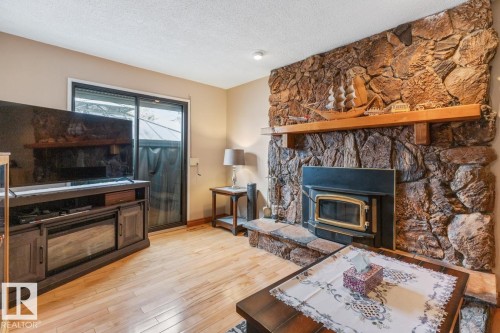 3959 55 Street, Edmonton, AB - Indoor Photo Showing Living Room With Fireplace
