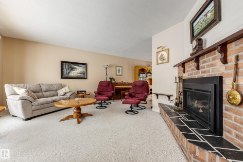 51 Glenmore Crescent, St. Albert, AB - Indoor Photo Showing Living Room With Fireplace