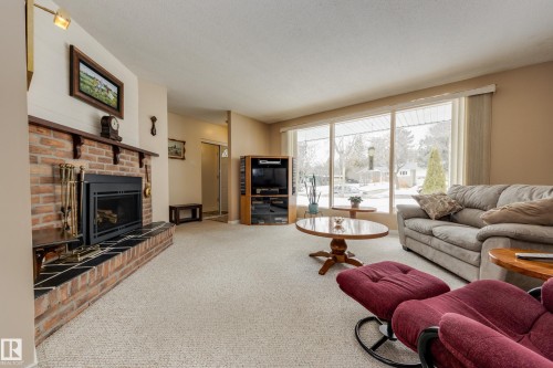 51 Glenmore Crescent, St. Albert, AB - Indoor Photo Showing Living Room With Fireplace