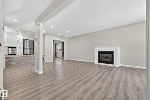 10519 140 Street, Edmonton, AB - Indoor Photo Showing Living Room With Fireplace