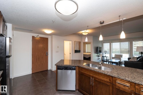 707 10055 118 Street, Edmonton, AB - Indoor Photo Showing Kitchen With Double Sink
