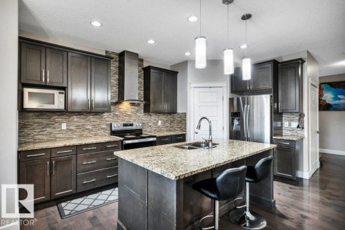 3671 8 Street, Edmonton, AB - Indoor Photo Showing Kitchen With Double Sink With Upgraded Kitchen