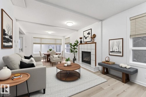 11817 44 Street, Edmonton, AB - Indoor Photo Showing Living Room With Fireplace