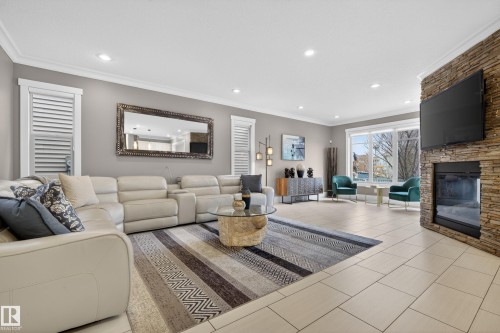 2003 Ainslie Link Link, Edmonton, AB - Indoor Photo Showing Living Room With Fireplace