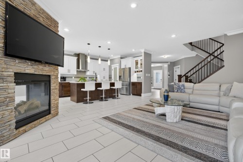 2003 Ainslie Link Link, Edmonton, AB - Indoor Photo Showing Living Room With Fireplace