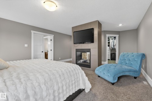 2003 Ainslie Link Link, Edmonton, AB - Indoor Photo Showing Bedroom With Fireplace