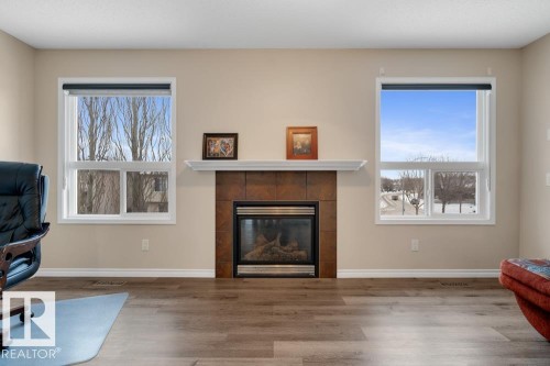 89 Erin Ridge Drive, St. Albert, AB - Indoor Photo Showing Living Room With Fireplace