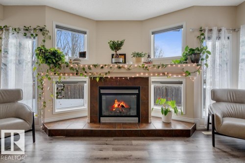 89 Erin Ridge Drive, St. Albert, AB - Indoor Photo Showing Living Room With Fireplace