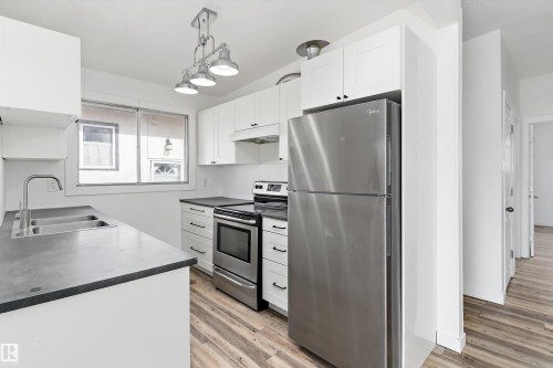 6103-6105 97A Avenue, Edmonton, AB - Indoor Photo Showing Kitchen With Double Sink
