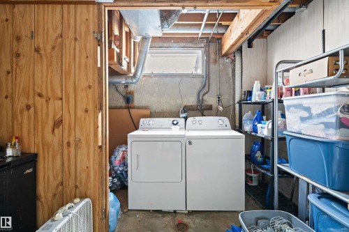 Basemend laundry - 6103-6105 97A Avenue, Edmonton, AB - Indoor Photo Showing Laundry Room