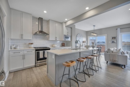 7490 Creighton Place, Edmonton, AB - Indoor Photo Showing Kitchen With Stainless Steel Kitchen With Upgraded Kitchen