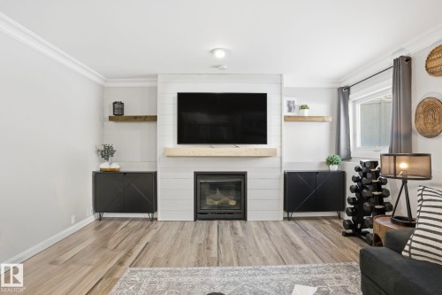 12 Evergreen Drive, St. Albert, AB - Indoor Photo Showing Living Room With Fireplace