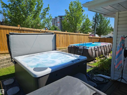12 Evergreen Drive, St. Albert, AB - Outdoor With Above Ground Pool With Deck Patio Veranda