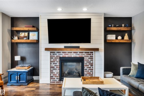 10430 148 Street, Edmonton, AB - Indoor Photo Showing Living Room With Fireplace